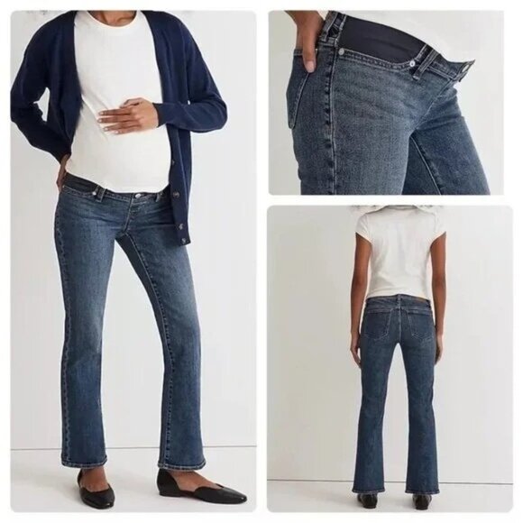 Madewell Womens 31‎  The Maternity Side-Panel Kick Out Crop Jeans NWT - Picture 1 of 12